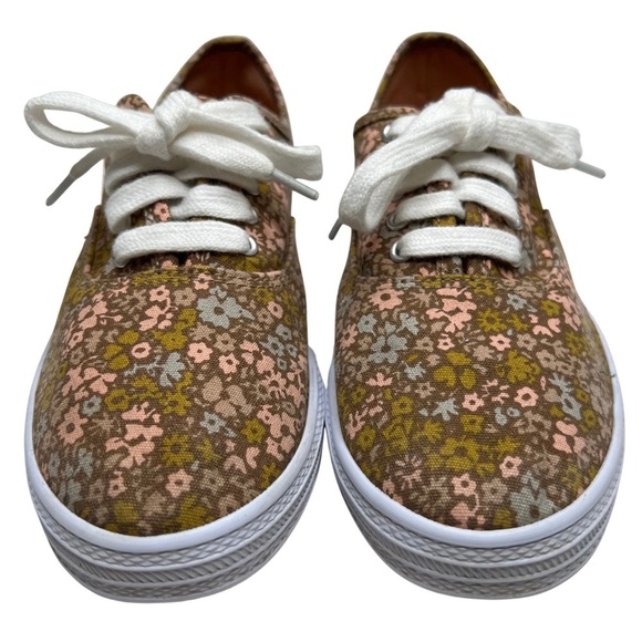 Universal Thread Sneakers Lace Up Canvas Floral Brown Pink 7 - Picture 15 of 16